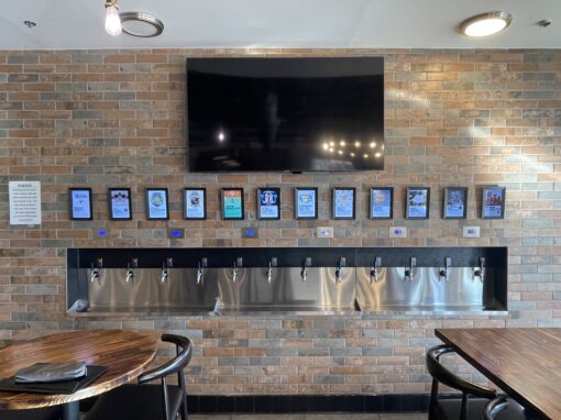 Self Serve Beer Wall with TV and Furniture