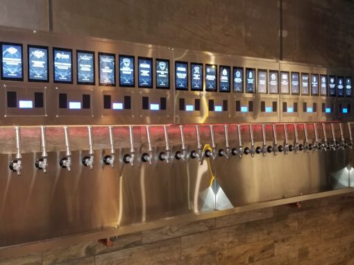 Self Serve Wall with Glasses on the Side